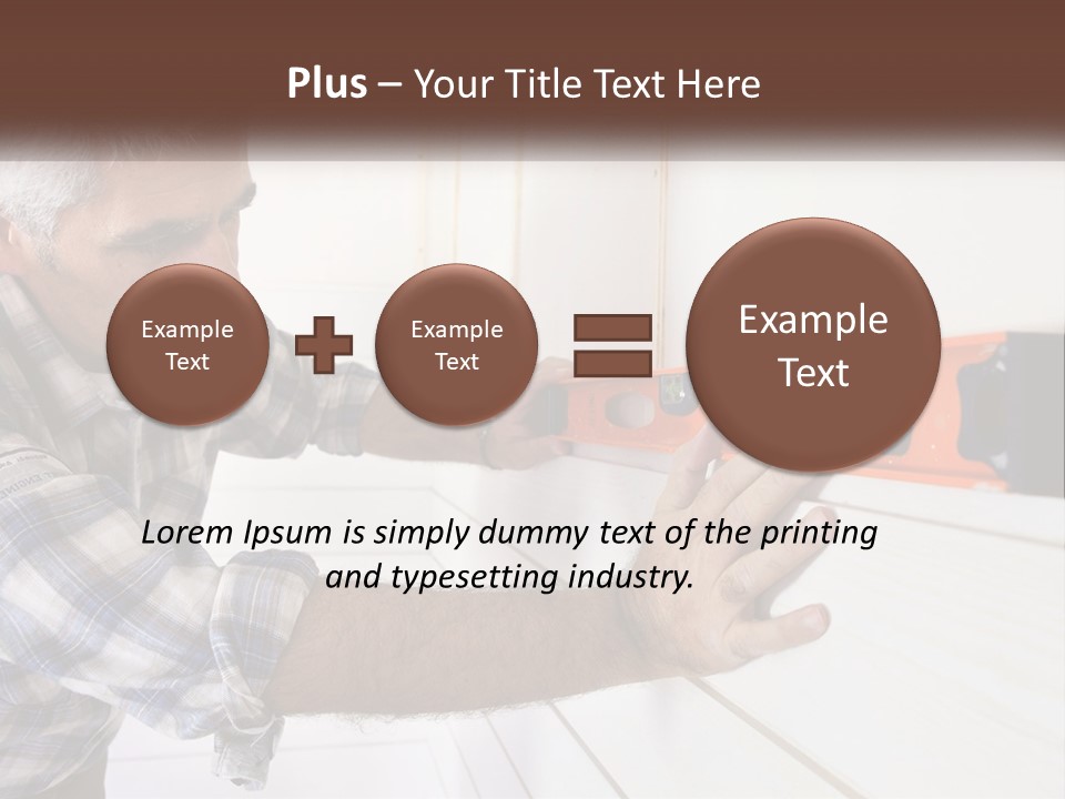 A Man Measuring A Wall With A Spirit Level PowerPoint Template