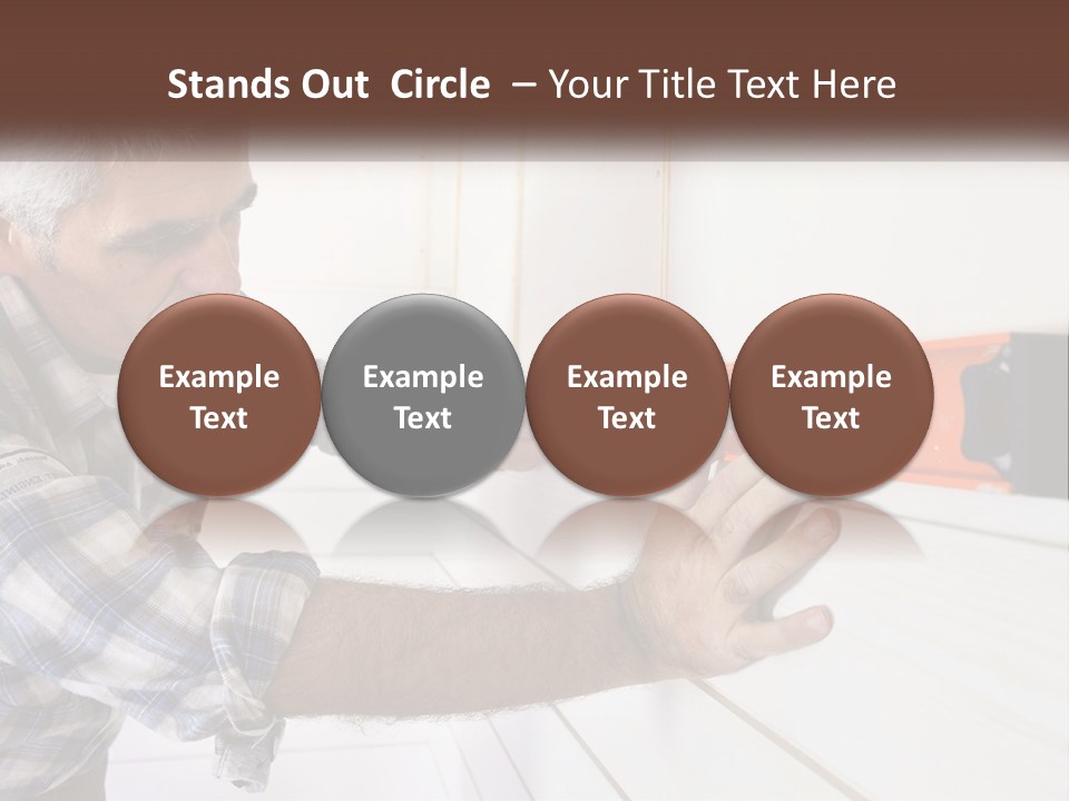 A Man Measuring A Wall With A Spirit Level PowerPoint Template