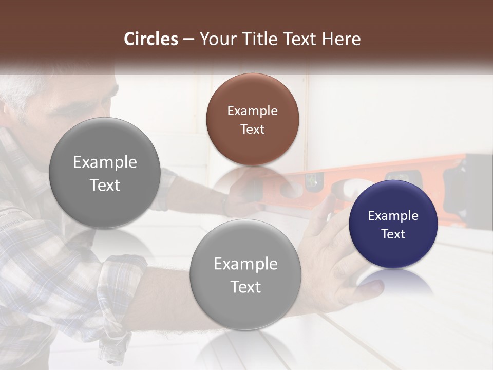 A Man Measuring A Wall With A Spirit Level PowerPoint Template