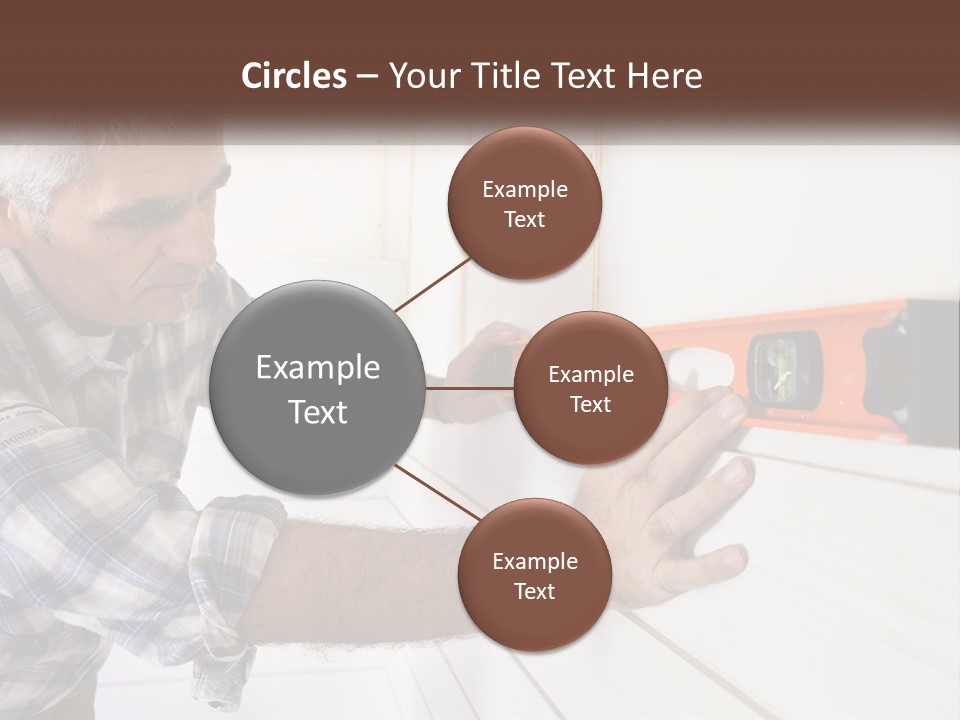 A Man Measuring A Wall With A Spirit Level PowerPoint Template