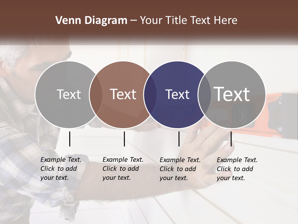 A Man Measuring A Wall With A Spirit Level PowerPoint Template