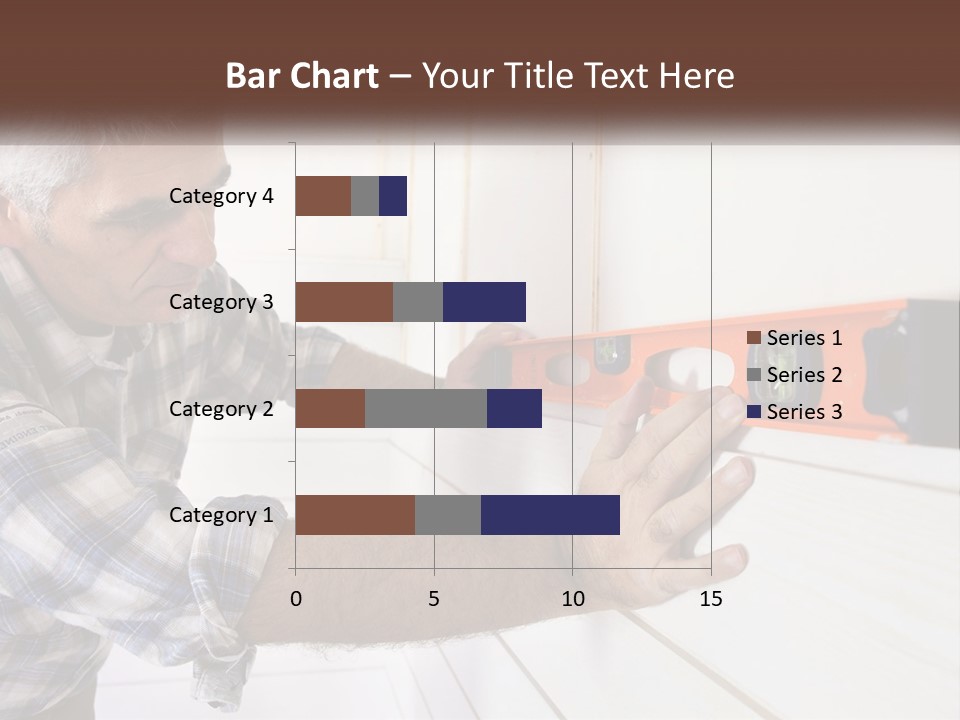 A Man Measuring A Wall With A Spirit Level PowerPoint Template