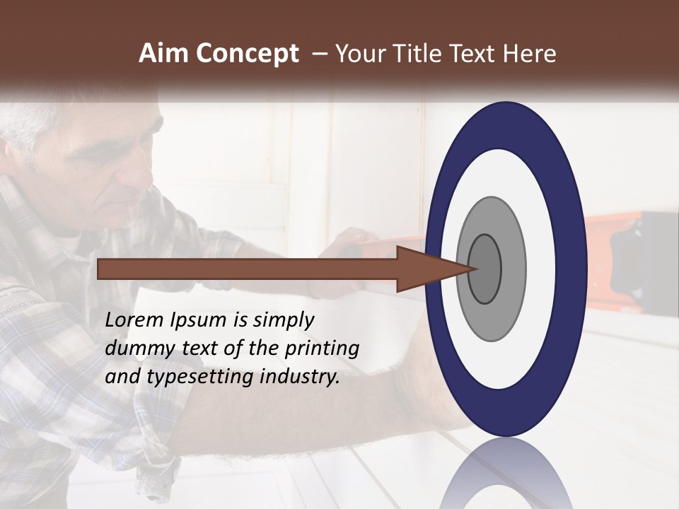 A Man Measuring A Wall With A Spirit Level PowerPoint Template