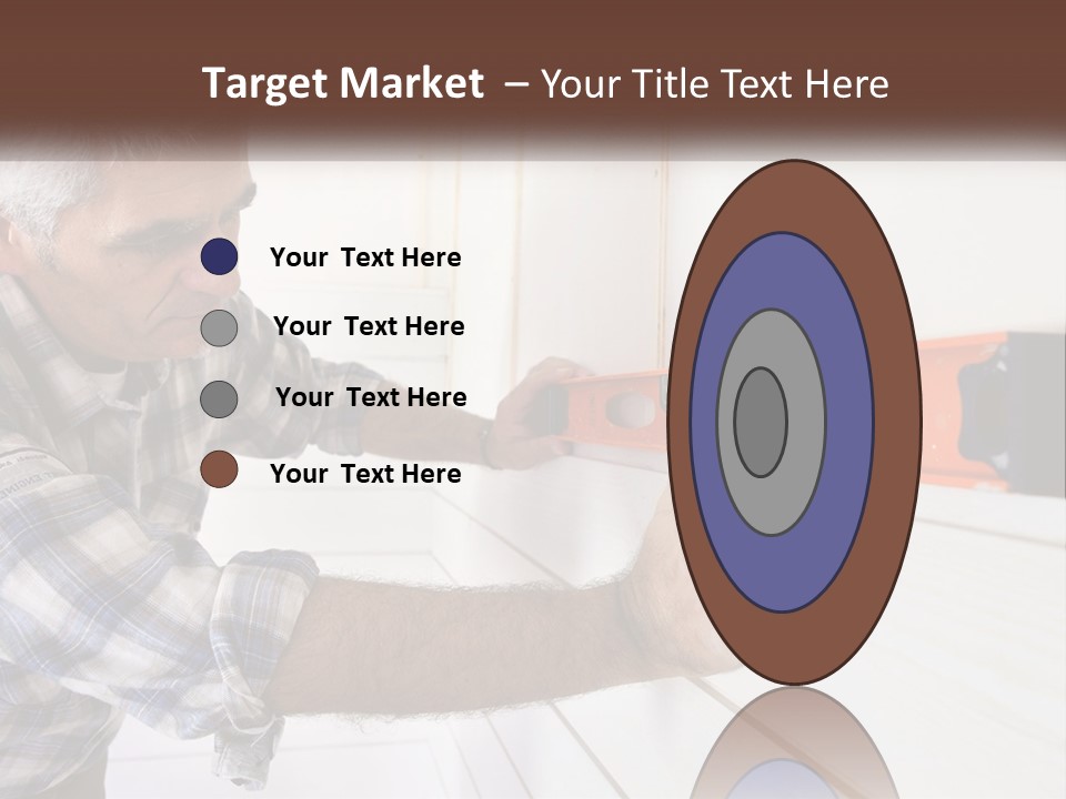 A Man Measuring A Wall With A Spirit Level PowerPoint Template