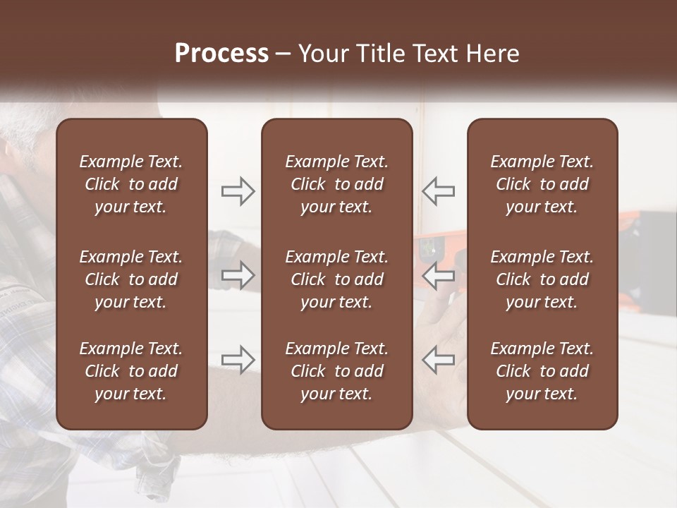 A Man Measuring A Wall With A Spirit Level PowerPoint Template