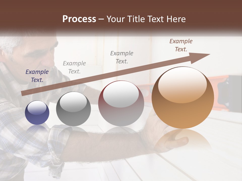A Man Measuring A Wall With A Spirit Level PowerPoint Template