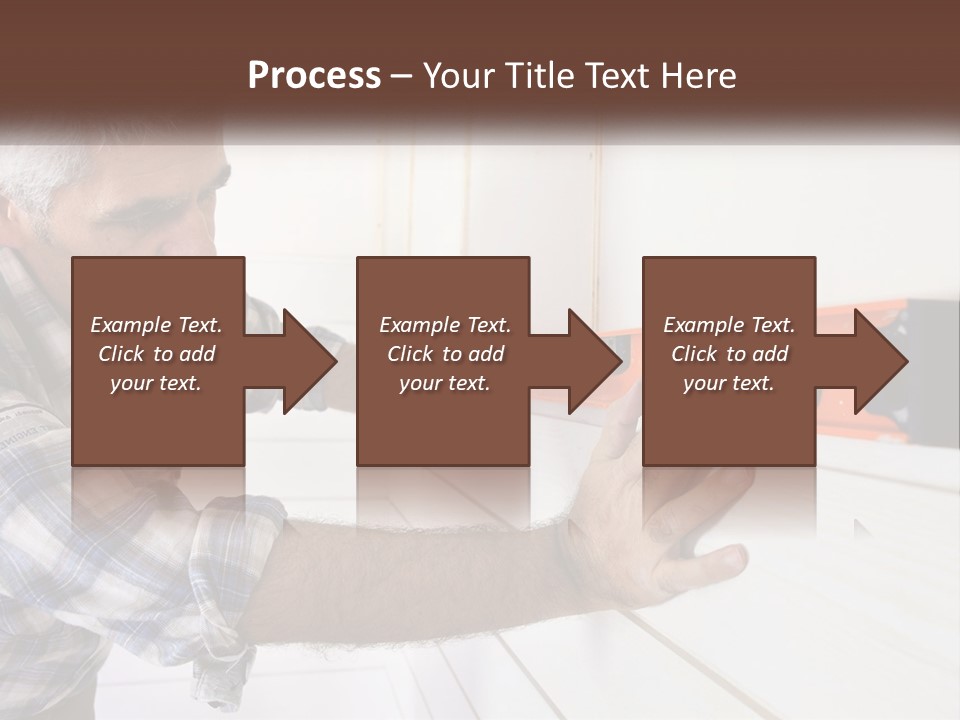 A Man Measuring A Wall With A Spirit Level PowerPoint Template
