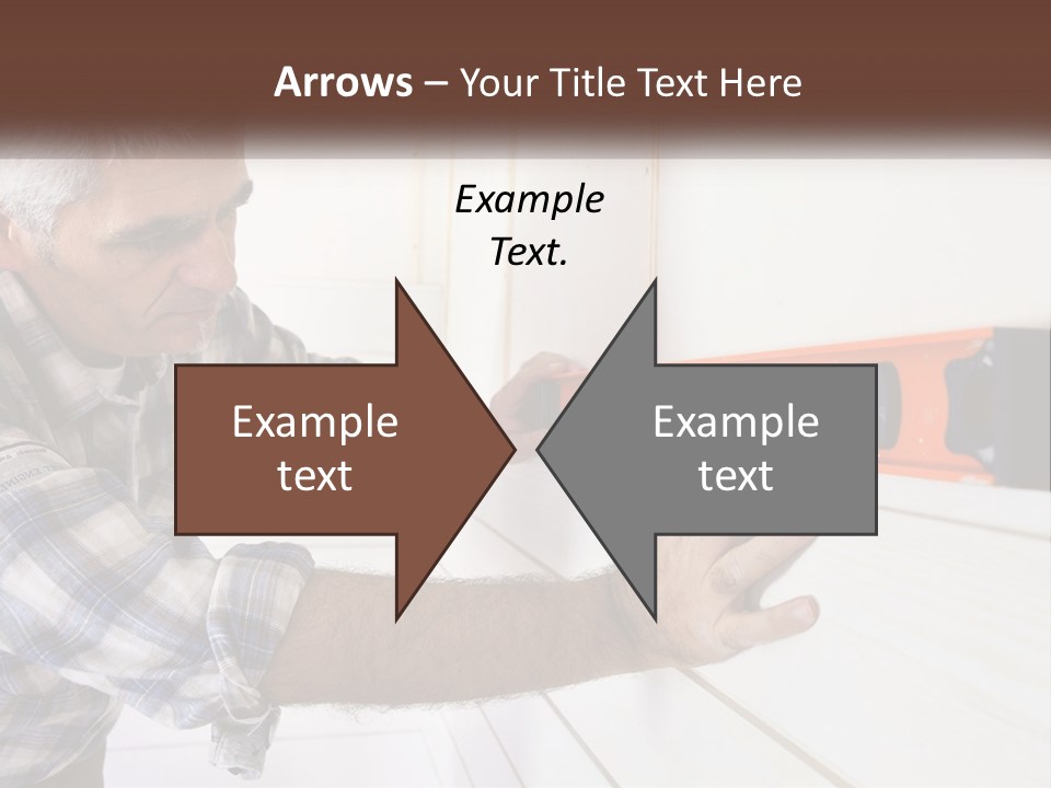 A Man Measuring A Wall With A Spirit Level PowerPoint Template