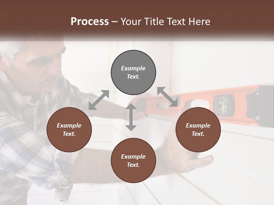A Man Measuring A Wall With A Spirit Level PowerPoint Template