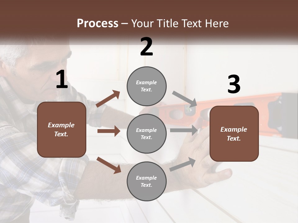 A Man Measuring A Wall With A Spirit Level PowerPoint Template