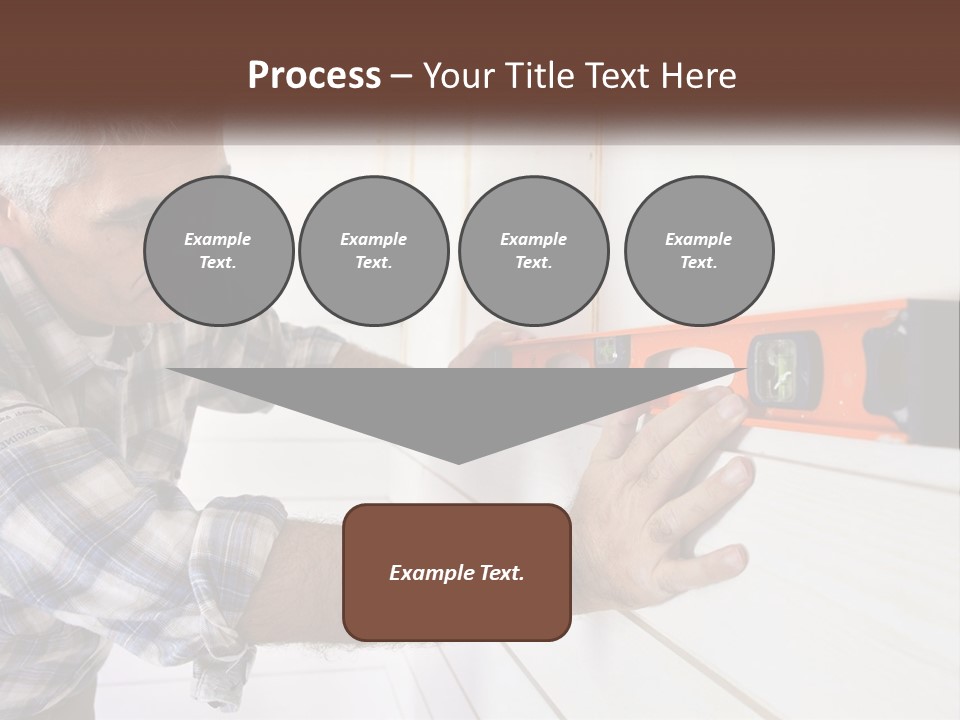 A Man Measuring A Wall With A Spirit Level PowerPoint Template