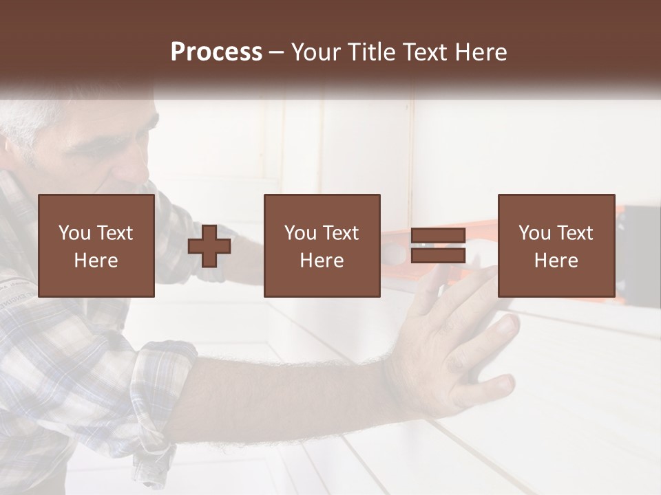A Man Measuring A Wall With A Spirit Level PowerPoint Template
