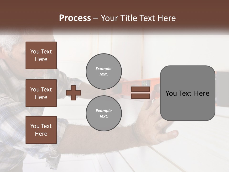 A Man Measuring A Wall With A Spirit Level PowerPoint Template