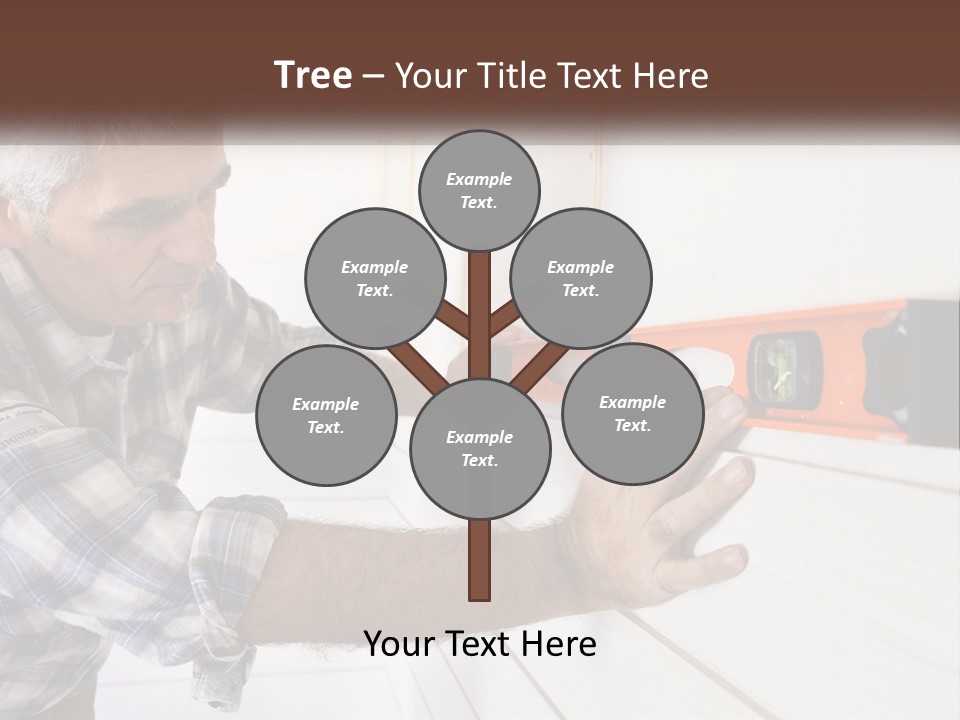 A Man Measuring A Wall With A Spirit Level PowerPoint Template