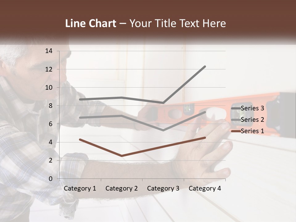 A Man Measuring A Wall With A Spirit Level PowerPoint Template