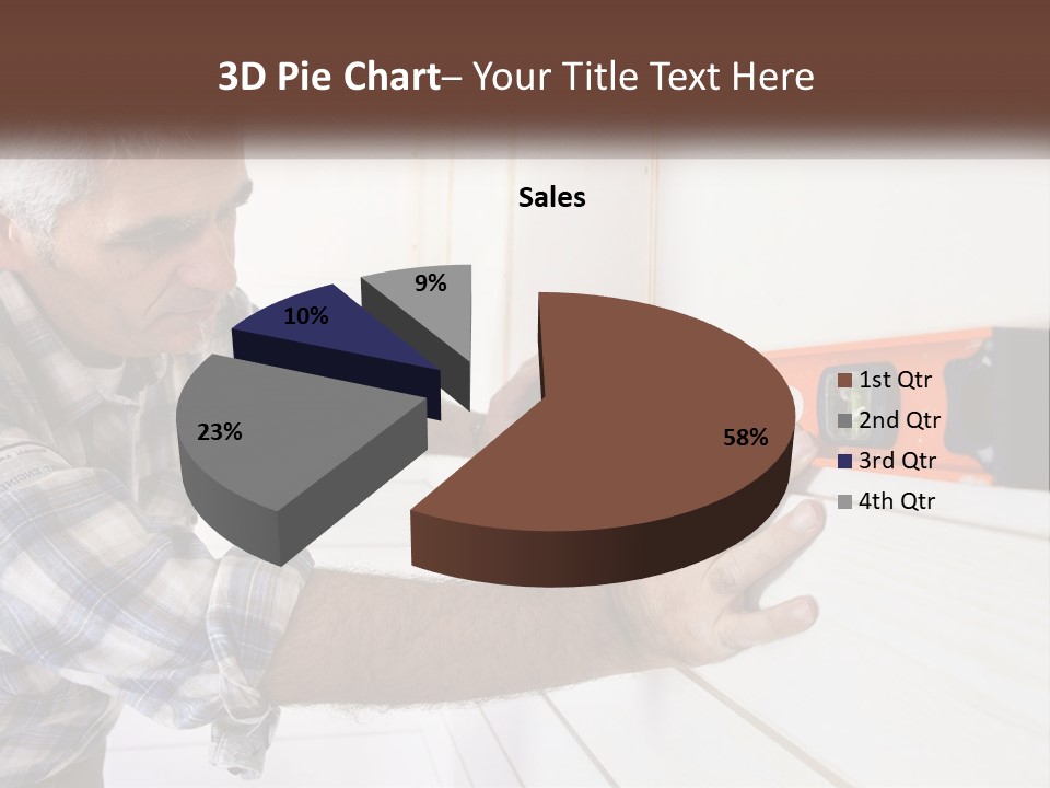 A Man Measuring A Wall With A Spirit Level PowerPoint Template