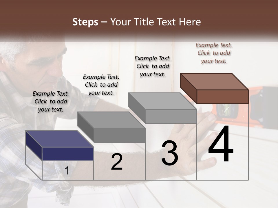 A Man Measuring A Wall With A Spirit Level PowerPoint Template