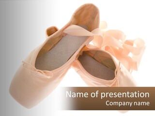 A Pair Of Ballet Shoes On A White Background PowerPoint Template