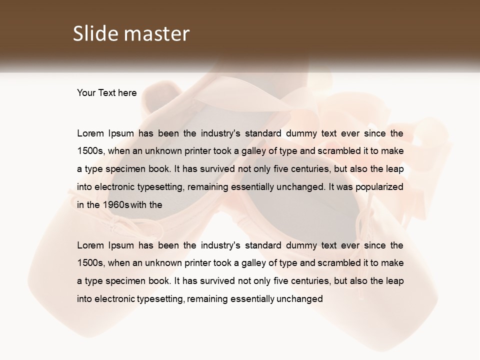 A Pair Of Ballet Shoes On A White Background PowerPoint Template