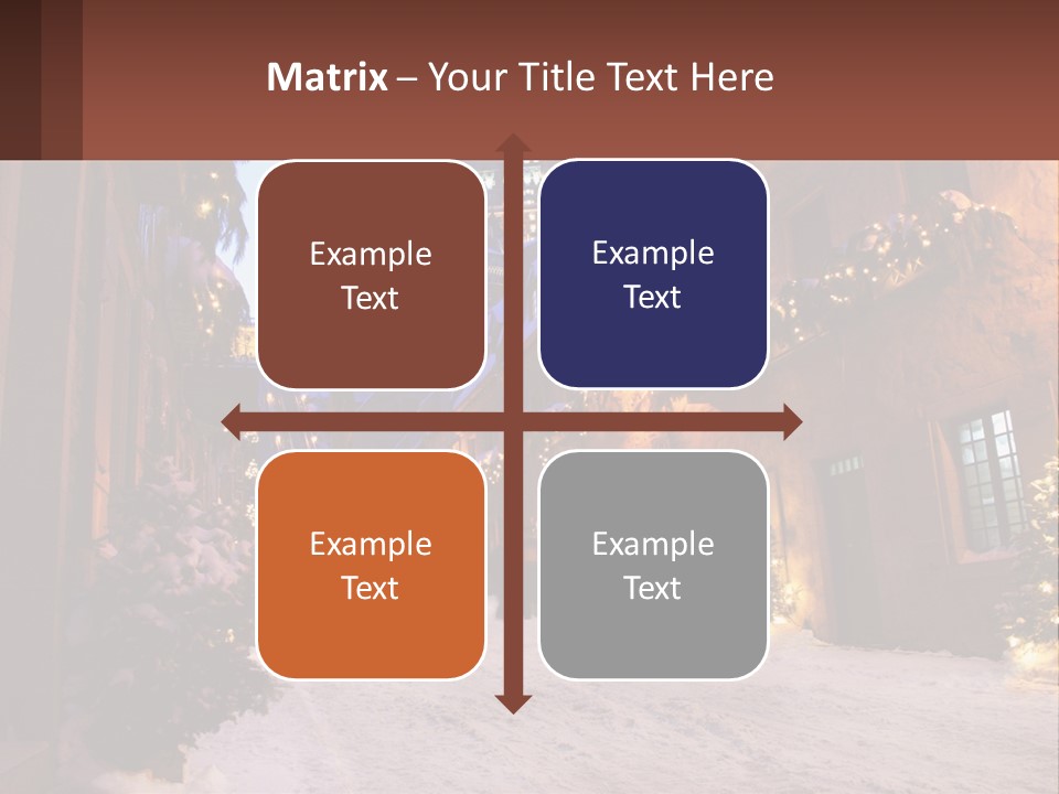 A Snowy Street With People Walking Down It PowerPoint Template