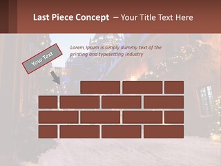 A Snowy Street With People Walking Down It PowerPoint Template