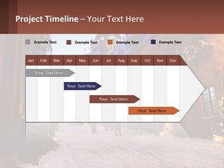 A Snowy Street With People Walking Down It PowerPoint Template