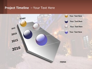 A Snowy Street With People Walking Down It PowerPoint Template