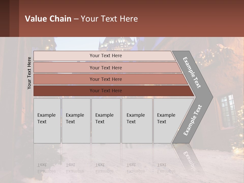 A Snowy Street With People Walking Down It PowerPoint Template