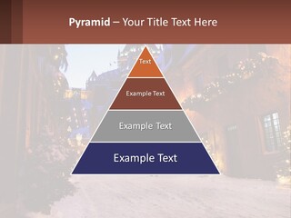 A Snowy Street With People Walking Down It PowerPoint Template