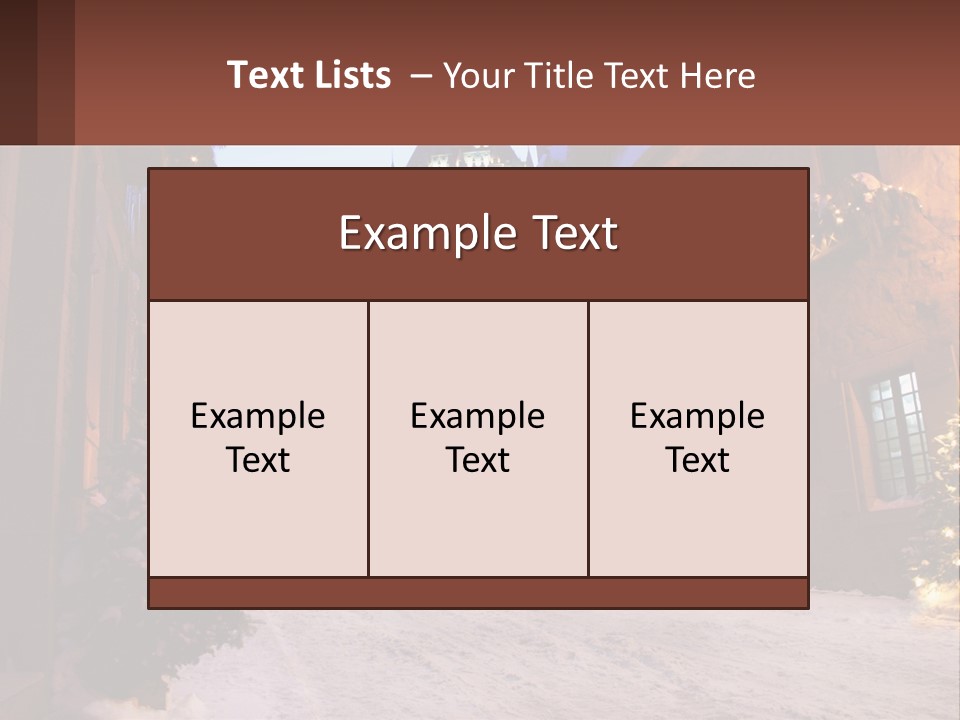 A Snowy Street With People Walking Down It PowerPoint Template