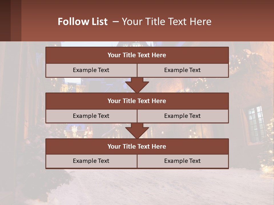 A Snowy Street With People Walking Down It PowerPoint Template