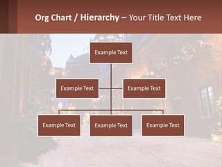 A Snowy Street With People Walking Down It PowerPoint Template