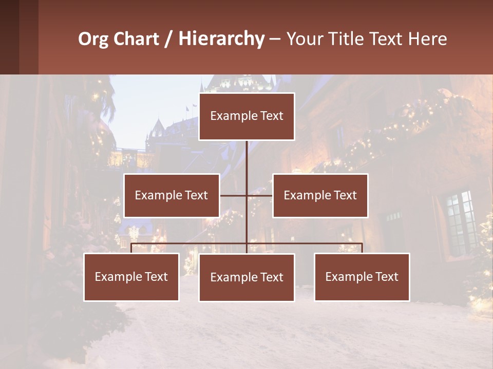 A Snowy Street With People Walking Down It PowerPoint Template