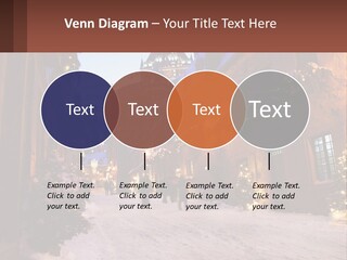 A Snowy Street With People Walking Down It PowerPoint Template