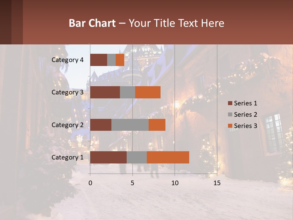 A Snowy Street With People Walking Down It PowerPoint Template