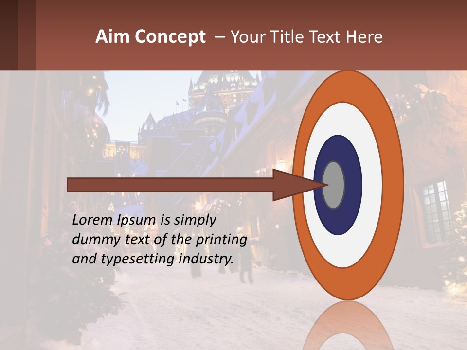 A Snowy Street With People Walking Down It PowerPoint Template