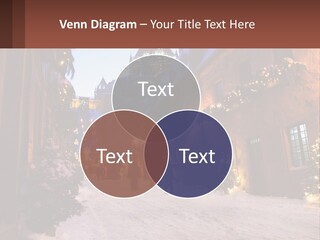 A Snowy Street With People Walking Down It PowerPoint Template