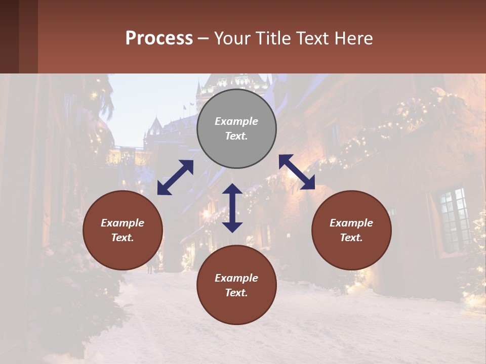 A Snowy Street With People Walking Down It PowerPoint Template