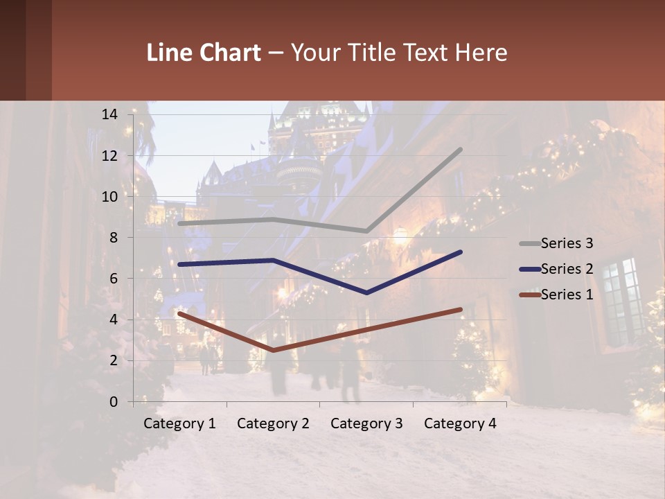 A Snowy Street With People Walking Down It PowerPoint Template