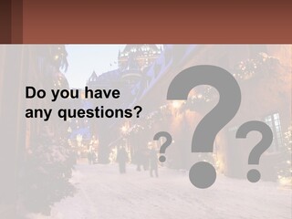 A Snowy Street With People Walking Down It PowerPoint Template