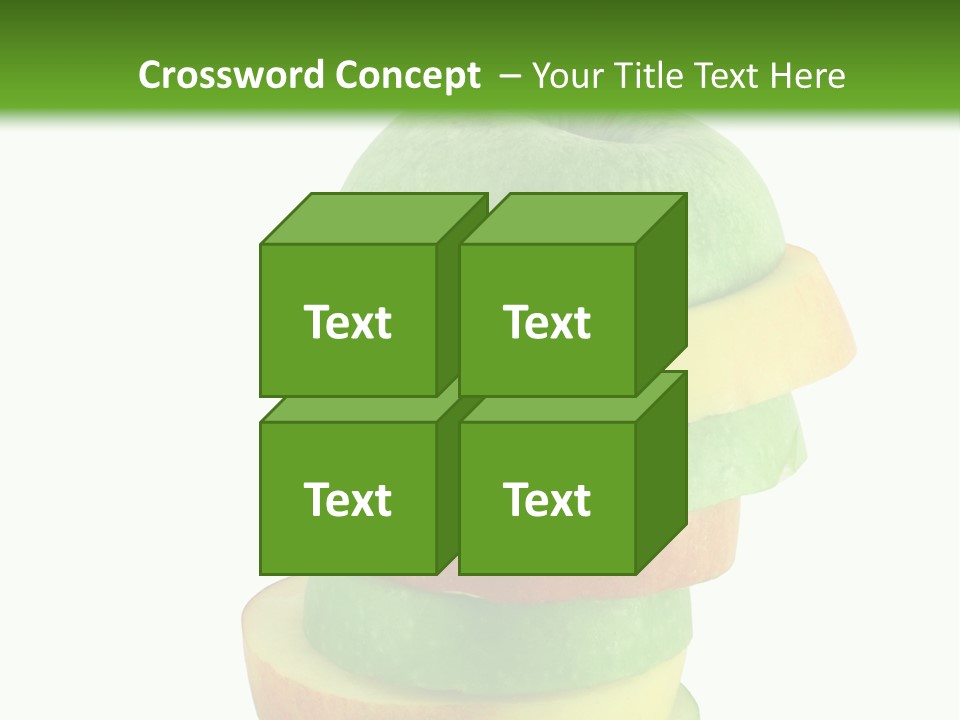 A Green Apple With A Straw In The Middle Of It PowerPoint Template