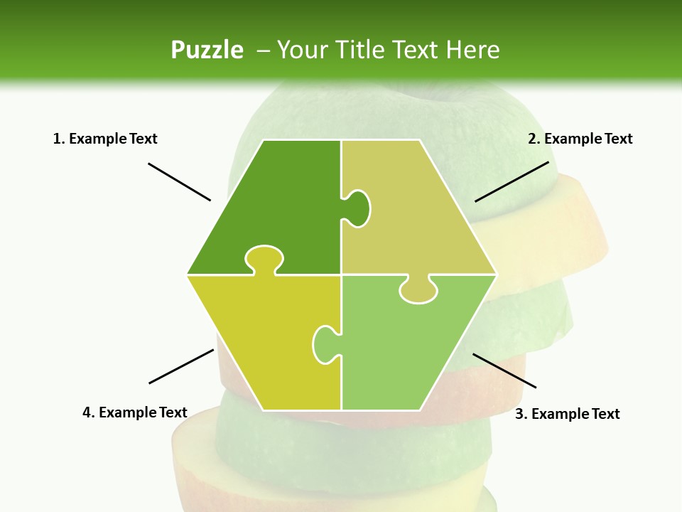 A Green Apple With A Straw In The Middle Of It PowerPoint Template