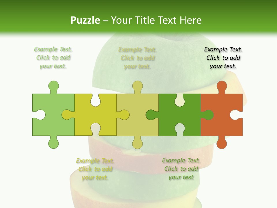 A Green Apple With A Straw In The Middle Of It PowerPoint Template