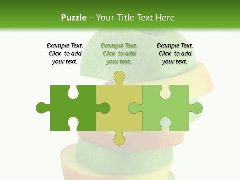 A Green Apple With A Straw In The Middle Of It PowerPoint Template