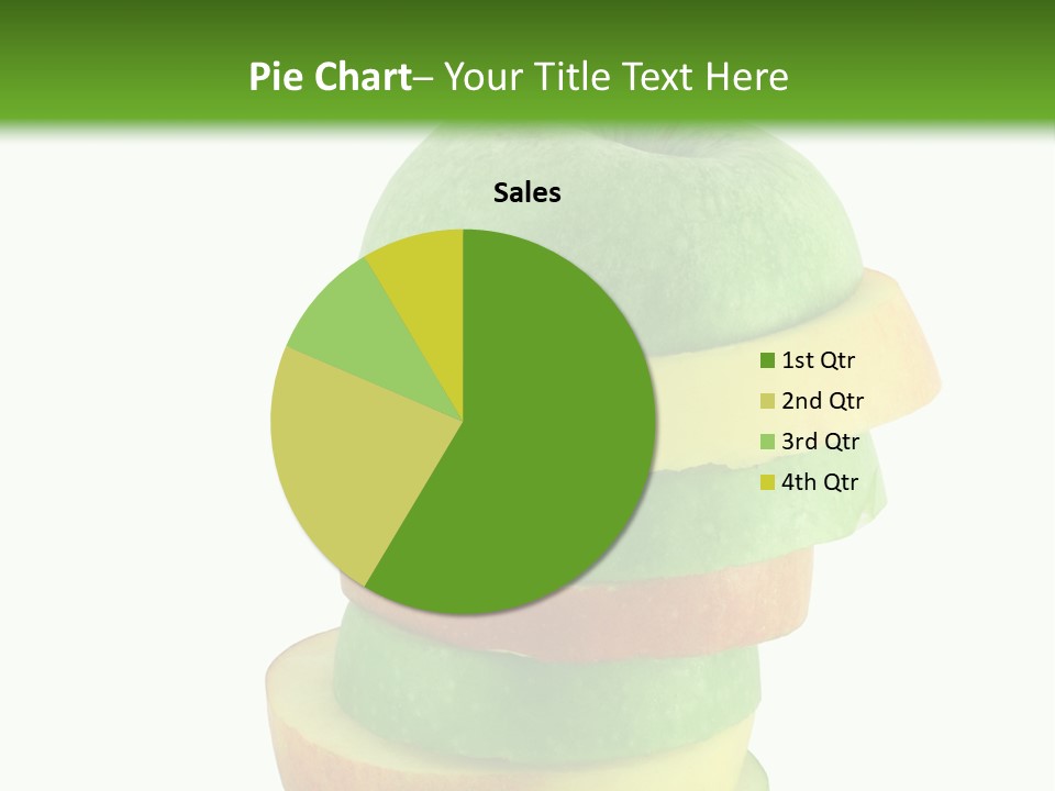 A Green Apple With A Straw In The Middle Of It PowerPoint Template