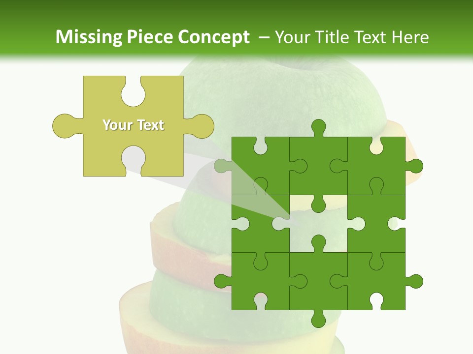 A Green Apple With A Straw In The Middle Of It PowerPoint Template