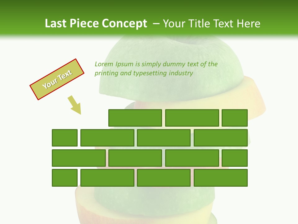 A Green Apple With A Straw In The Middle Of It PowerPoint Template