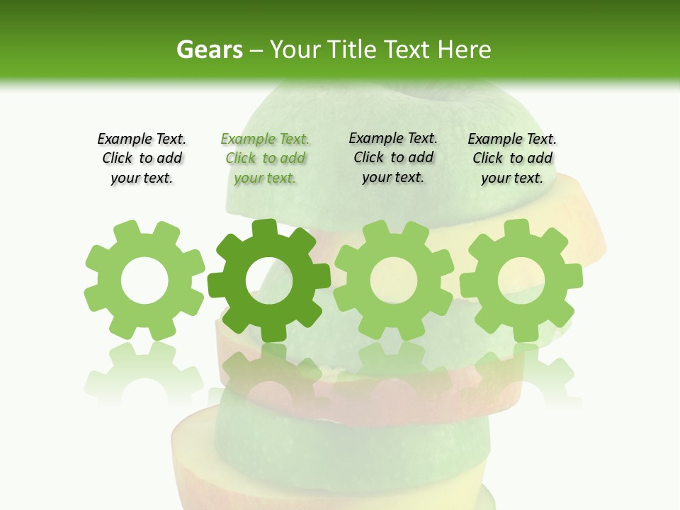 A Green Apple With A Straw In The Middle Of It PowerPoint Template