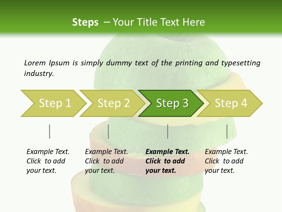 A Green Apple With A Straw In The Middle Of It PowerPoint Template