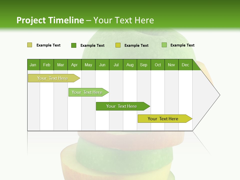 A Green Apple With A Straw In The Middle Of It PowerPoint Template